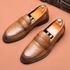 Классическая мужская удобная обувь слипоны в британском стиле, модная мужская повседневная кожаная обувь, мужские лоферы для свадебного платья, мужская легкая