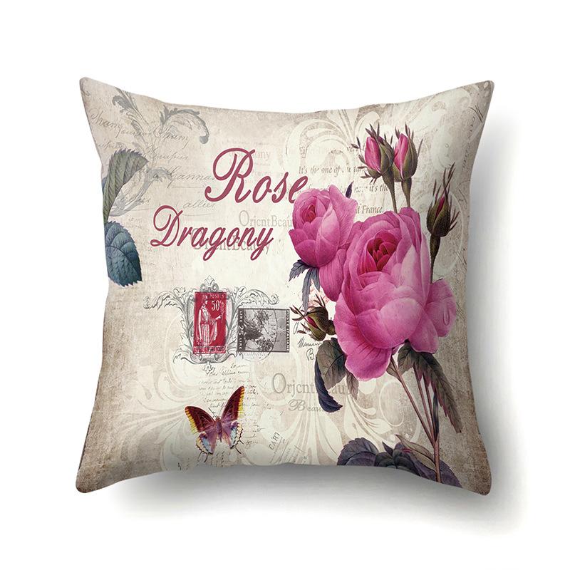 Полиэстеровая наволочка Автомобильная декорация Наволочка с ретро-принтом Чехол для поясничной подушки Чехол для подушки-башни Прикроватный чехол для подушки