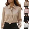 Женская повседневная, модная, однотонная рубашка с длинным рукавом для работы