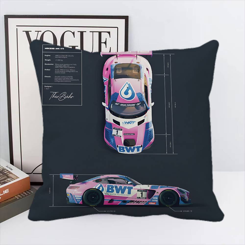Наволочка для подушки Colorprint Cars Квадратная подушка Спальня Диван Досуг Комфортная подушка Автомобиль Гостиная Домашнее украшение