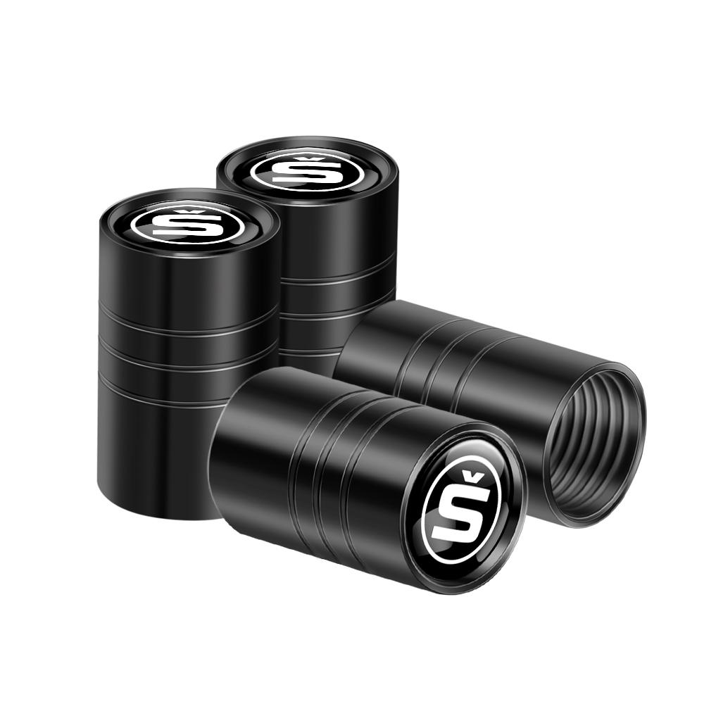 2026 Hot For SKODA 4pcs Metal Car Wheel Tire Valve Caps Stem Case Covers Accessories For Skoda S Kodiaq Octavia A5 2 3 Yeti Karo
