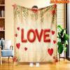 1pc 2D Flat Printing Spring & Summer New Arrival Love Rose Theme Digital Print Blanket, All Seasons, Casual Blanket, 100% Polyester Fiber Soft And Com