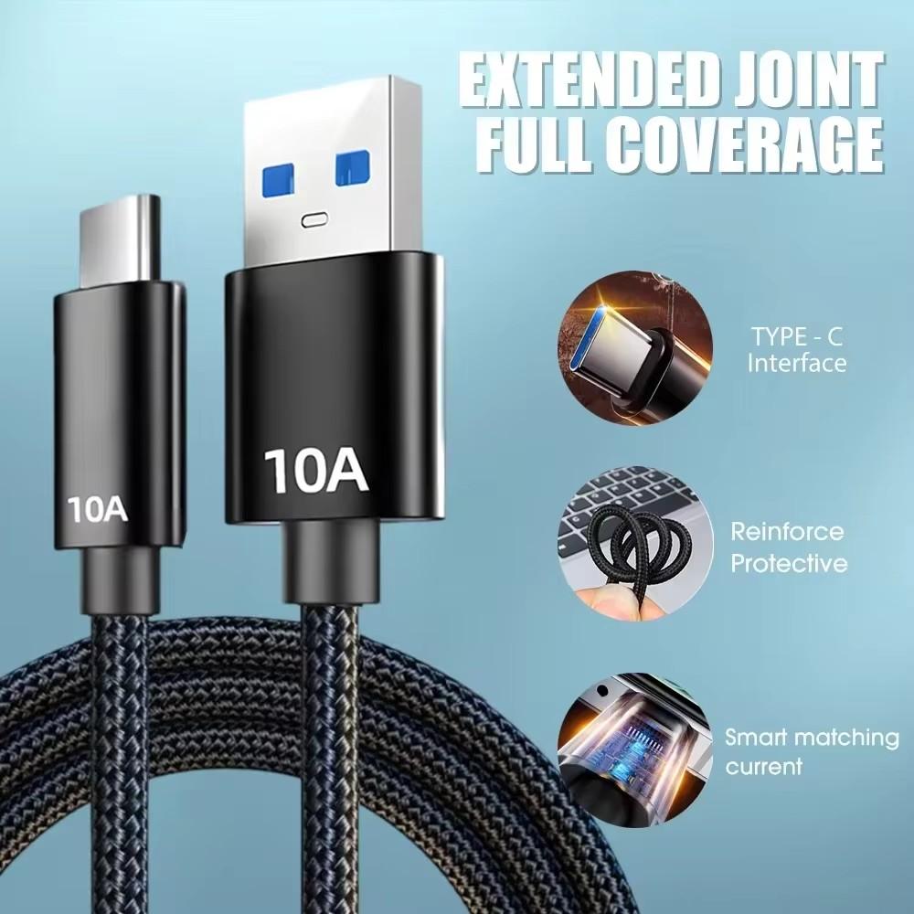 120 Вт 10A Type C кабель для быстрой зарядки USB шнур передачи данных для Huawei P50 P40 Pro Xiaomi 14 Redmi 13 Oneplus Realme POCO 0,5/1/1,5/2/3 м