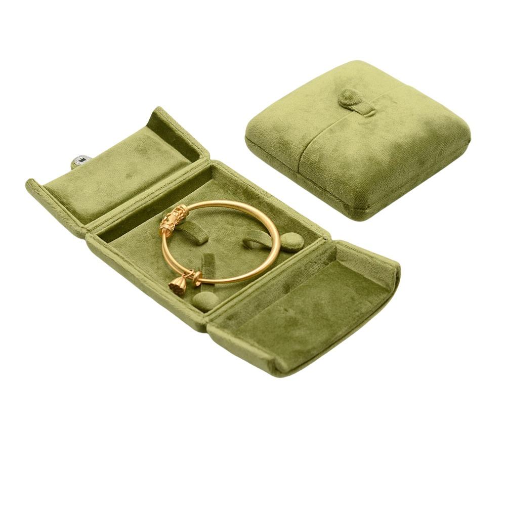 Luxury Velvet Jewelry Box Vintage Necklace Bracelet Case Portable Rings Bearer Box  Jewelry Storage