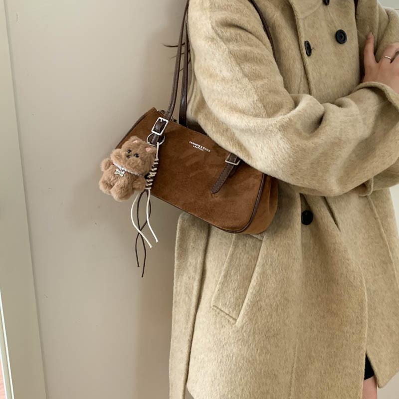 Замшевая сумка женская 2025 новая модная универсальная на плечо сумка-мессенджер премиального качества Maillard сумка подмышку