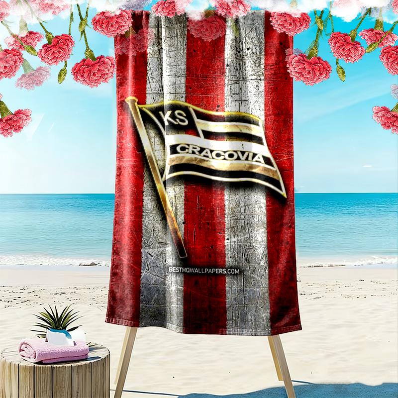 Ks Cracovia Print Beach Towel Large Soft Quick Dry Towel For Beach Camping Swimming