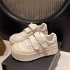Velcro Thick-soled Big-headed Women's Shoes, New Heightening Bread Shoes, Casual Versatile Little White Shoes