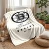 Boston Bruins Flannel Fleece Blanket Cozy Warm Throw Blanket For Couch Bed Travel All Season Use