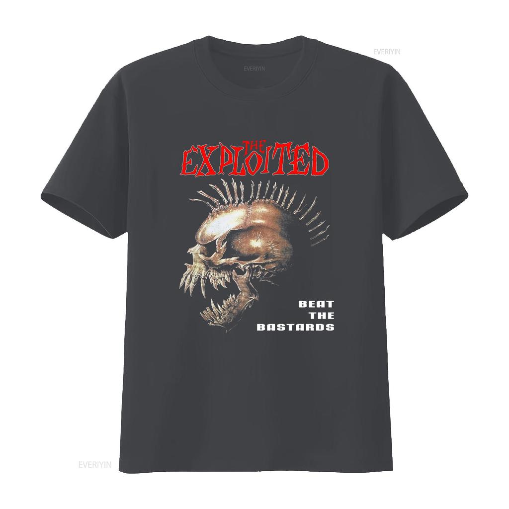 The Exploited Beat Bastards Skull Spikes Punk Rock Album Men T Shirt Black All Sizes vintage Washed graphic designer clothes