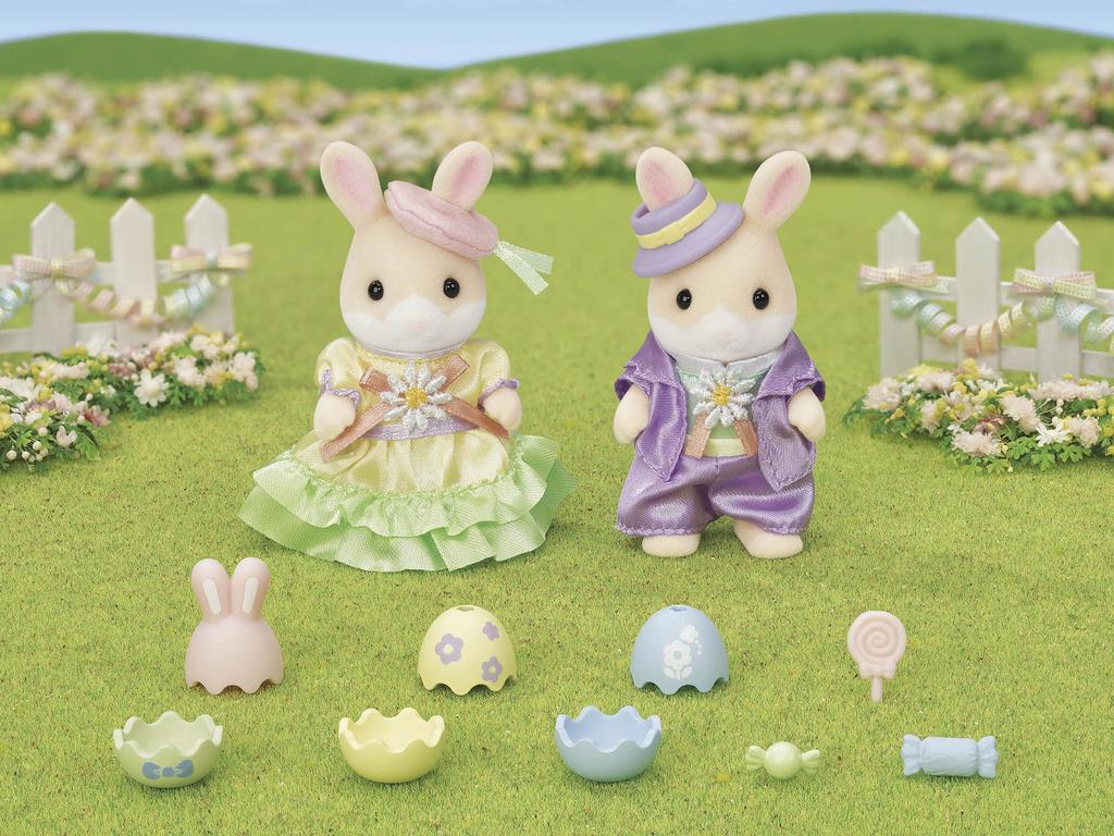 Sylvanian Families Сезонный кролик Пасхальная пара Se209 ST Mark Сертификация Для детей от 3 лет Игрушечный кукольный домик Sylvanian Families EPOCH [Набор Маргарет]