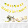 Spot Birthday Party Flag Summer Fruit Lemon Watermelon Ice Cream Decoration Flag Party Decoration Banner