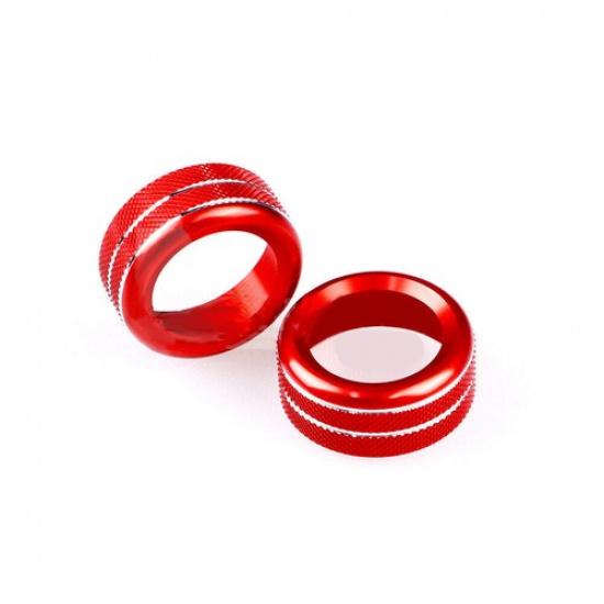 2PCS Red Multimedia Ridio Switch Button Cover For Subaru BRZ GR86 -