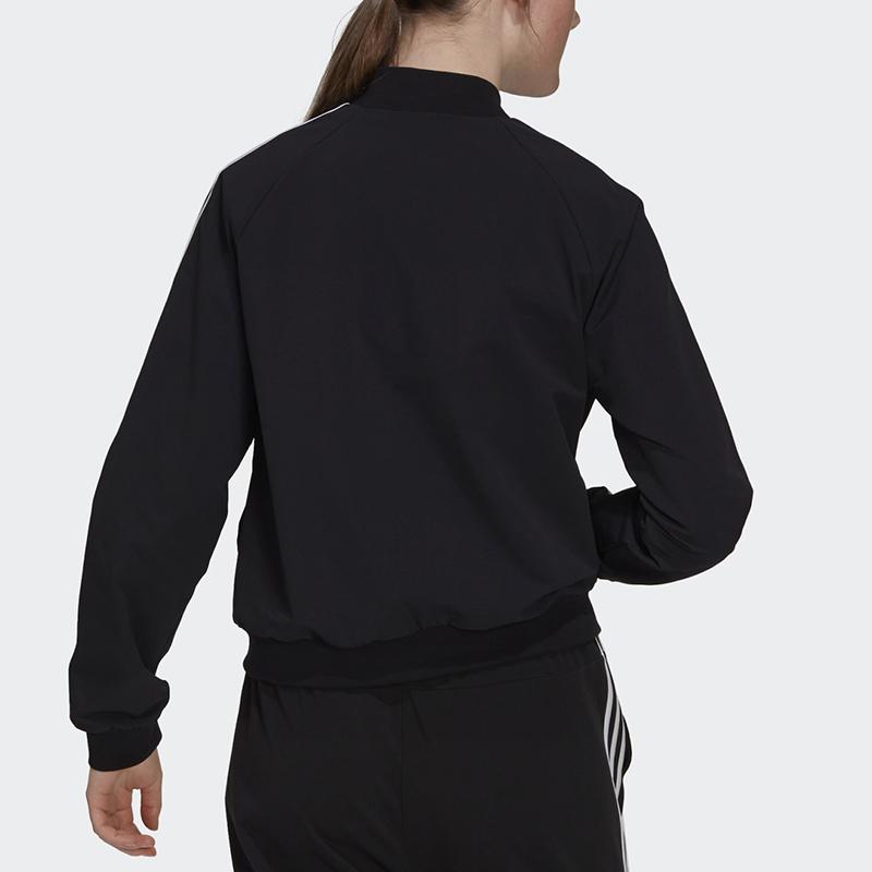 adidas Женская тканая спортивная куртка Essentials с 3 полосками, черная GS1352