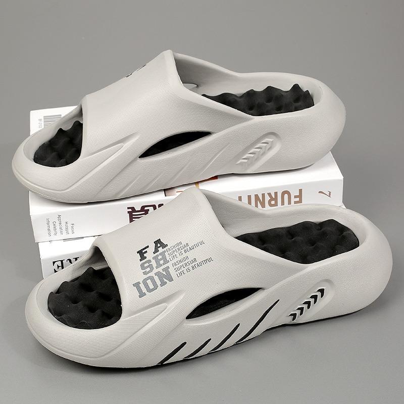Летние мужские массажные шлепанцы из ЭВА для дома, улицы, походов, пляжа, повседневная обувь, мягкая подошва, удобные шлепанцы, большой размер
