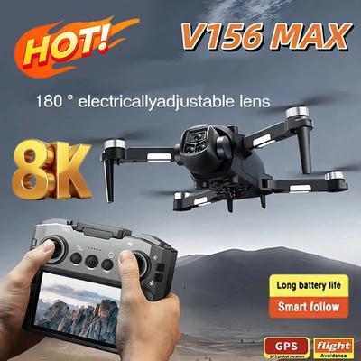 2026 V156 MAX Дрон 8K HD 5G WIFI GPS Экран Пульт ДУ Двойная Камера Интеллектуальное Обнаружение Препятствий Бесколлекторный Двигатель Игрушки Дрон Подарок Новый