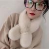 Thicken Shawl Faux Rabbit Fur Plush Neckerchief Wrap Neck Warmer Cross Scarf Solid Color