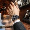 LIGE Top Brand Luxury Man watch Stainless Steel Band Fashion Calendar Watches for Men 24-Hour Moon Phase Waterproof Quartz Clock