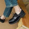 2024 Осень Новые Туфли на платформе Женские Натуральная Коровья Кожа Круглые Перекрестные Застежки Толстая Подошва Женская Повседневная Обувь Туфли Ручной Работы