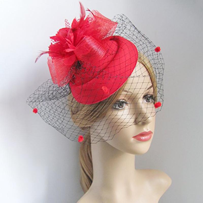 Повязка на голову с перьевой вуалью и кружевным цветком, женская элегантная шляпка, головной убор, заколки для волос, очаровательная заколка для волос для свадебной вечеринки