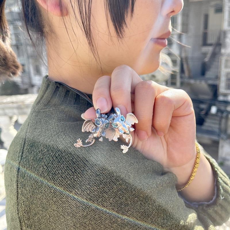 Fashion Cartoon Dragon Pendant Men and Women Cute Couple Party Banquet Gift Necklace Trendy Jewelry Choker Necklace