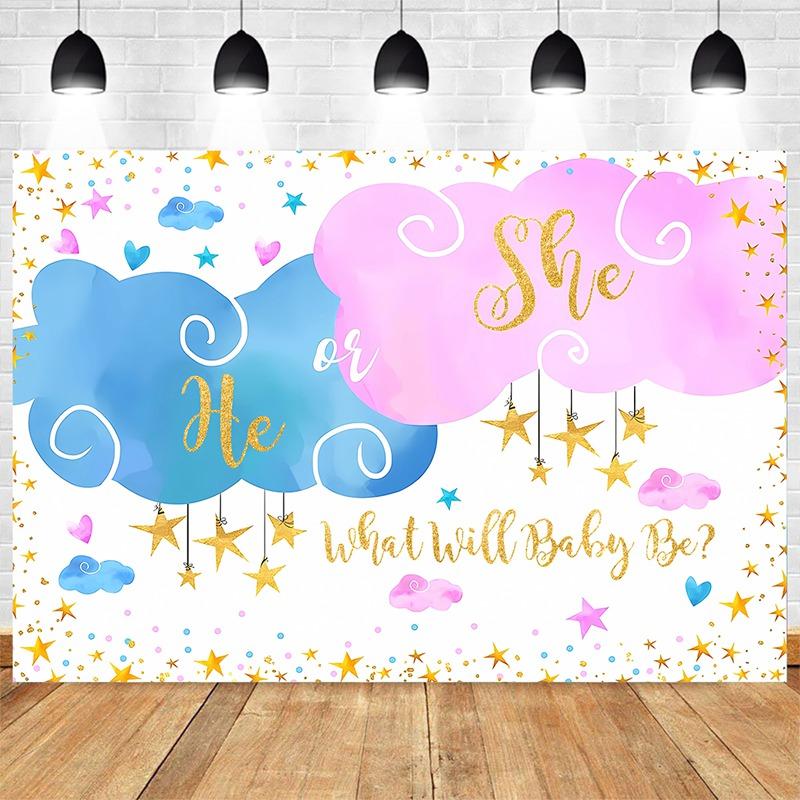 Фон для фотосессии Ggender Reveal Баннер для вечеринки Фон для вечеринки с днем рождения Декор для детей Мальчик Девочка Baby Shower