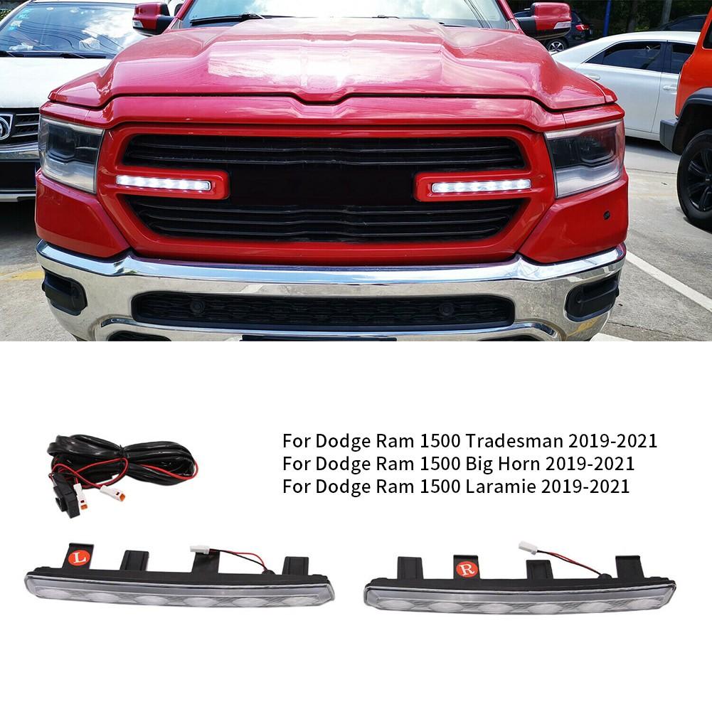 Front Bumper Grille Grill 6" LED Light Kit Fits for Dodge Ram 1500 2019-2021