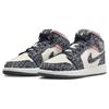 Кроссовки Air Jordan 1 Mid SE GS Floral Kids, черные, антрацитовые, парус FJ3451-001