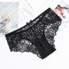 Sexy Mid Rise Women's Underwear High-end Lace Underpant Solid Triangle Panties