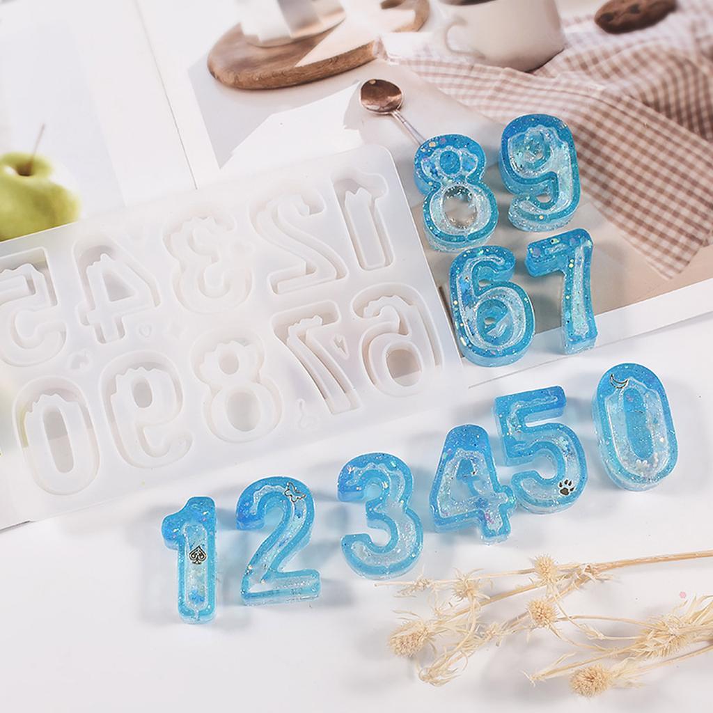 Форма для цифр от 0 до 9 Силиконовая форма Формы для эпоксидной смолы для DIY Рукоделия Свадебные Украшения Ожерелье Подвеска Декорации
