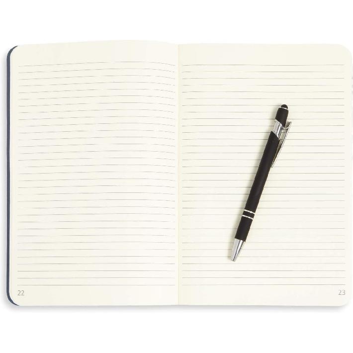 Blue Summit Supplies Executive Journals, 3 Pack Journal Set with Lined Paper, Lightweight Travel Journal with Dark Blue Linen Cover, 6” x 9”, 64