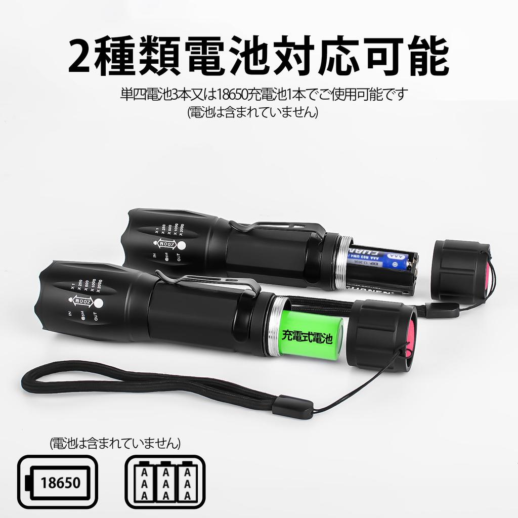 KZK LED Handheld Flashlight with Powerful Military Adjustable Includes AAA Ideal for Disaster Power and Night Fishing Flashlight, High-Brightness