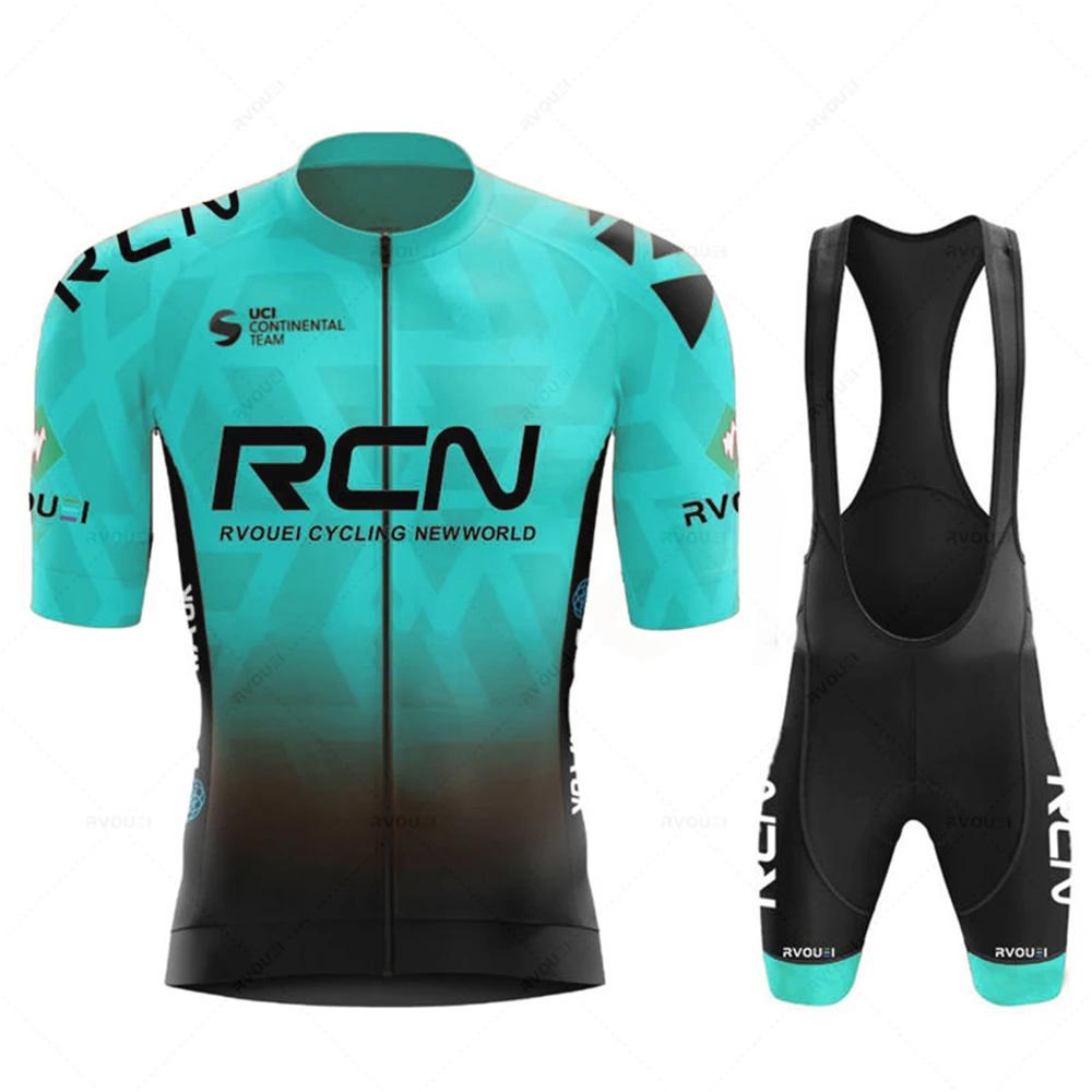2025 RCN Team Cycling Jersey Set Summer Breathable Road Bicycle Suit Riding Uniform Bike MTB Clothing New Sports Cycling Kits