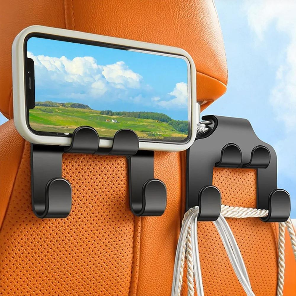 Универсальные крючки на подголовник автомобиля Сверхпрочный АБС-пластик Вешалка на спинку сиденья для сумок, продуктов, пальто, зонта Автомобильные аксессуары-органайзер