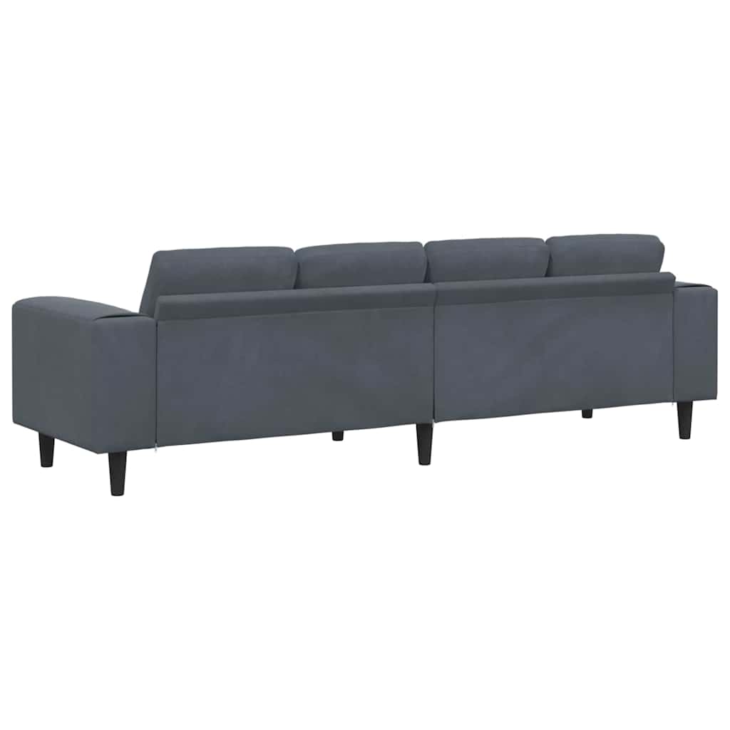 Living Room Sofa Dark Grey 250 x 77 x 76 cm