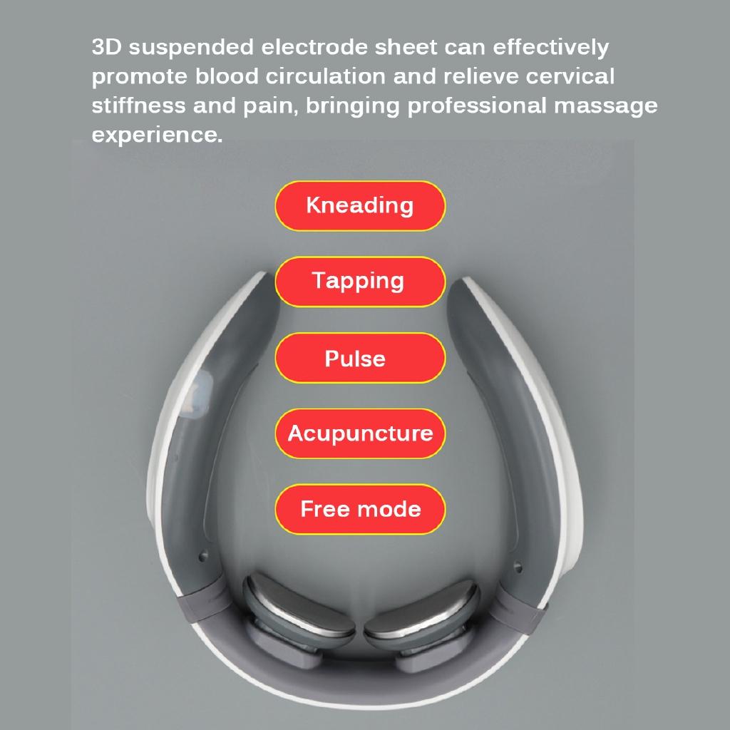 Электрический массажер для шеи 5 В и импульсный массажер для спины, 9 режимов управления мощностью, дальний инфракрасный нагрев, инструмент для облегчения боли, машина для релаксации, уход за здоровьем