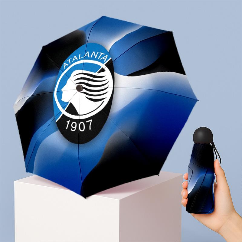 Мини 5-складной карманный зонт Atalanta FC Компактный легкий Защита от УФ-лучей дождя и солнца Зонт Портативный дорожный зонт