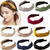 Popular Solid Color Satin Headband Simple Cross Knotted Headband Women'S Temperament Small Fresh Hair Accessories