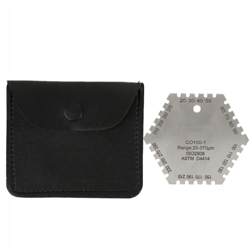 CO100-1 20-370um Wet Film Thickness Gauge HIgh Accuracy Stainless Steel Hexagonal Wet Film Comb Card Thickness Gauge Meter