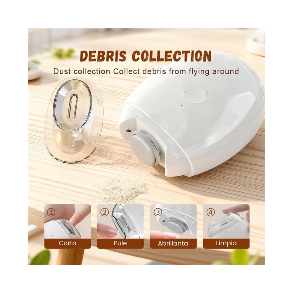 Automatic Electric Nails Clipper,Automatic Fingernail Grinder, Nails Trimmer with Light and Nails Scraps Storage