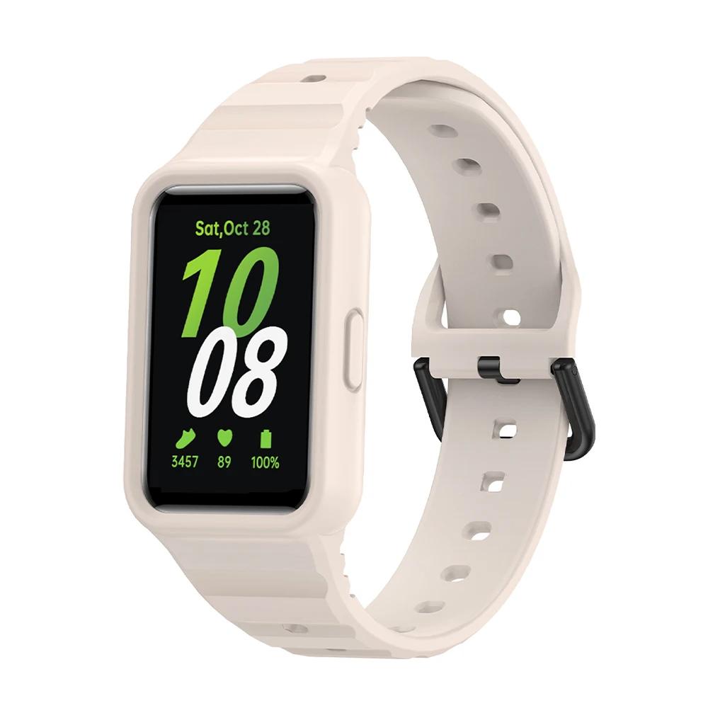 Silicone Strap+Case for Samsung Galaxy Fit 3 Smart Watch Replacement Bumper Shell Cover For Samsung Galaxy Fit3 band Accessories