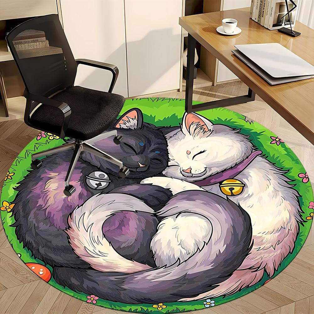 1 шт. Круглый ковер Harmony Cats для офиса, под офисные стулья, в спальню, гостиную, домашний декор, декор комнаты