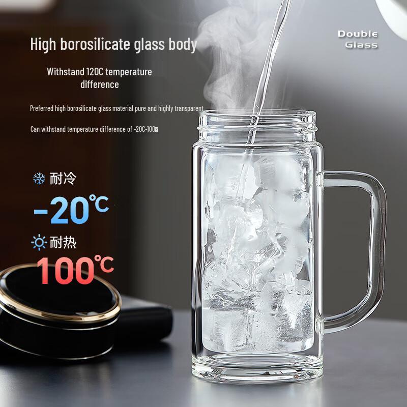 Mingguang Double-Layer Glass Tea Cup with Infuser