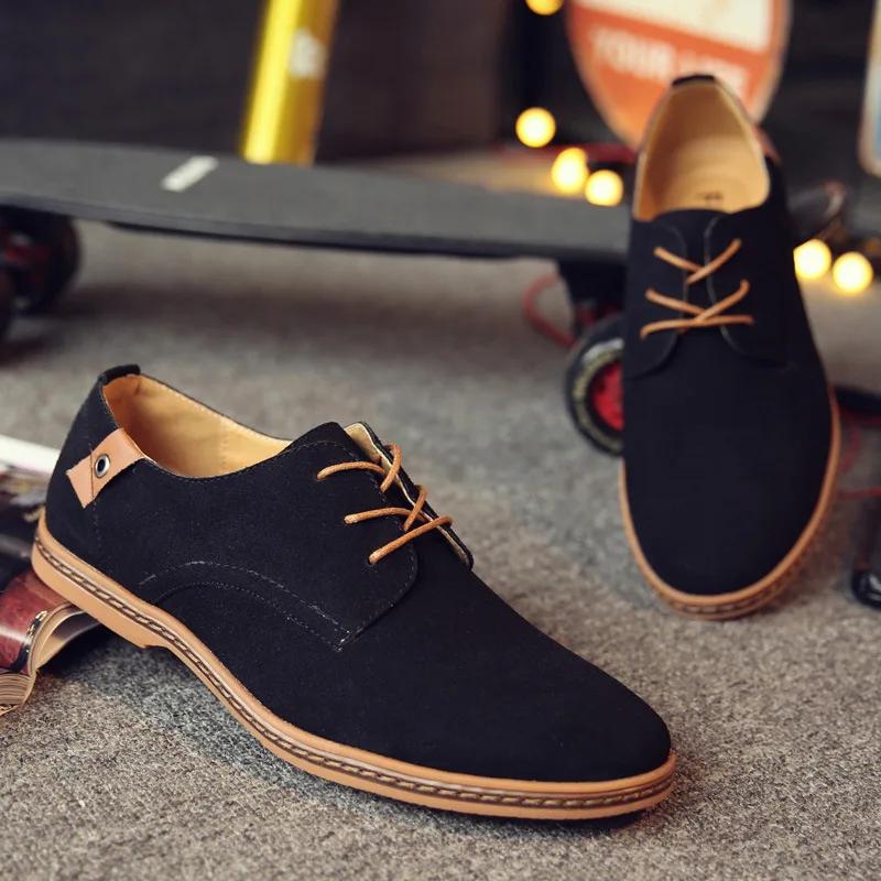 2025 Autumn Suede Men's Shoes Classic Mens Sneakers Comfortable Dress Shoes Man Flat Shoes Fashion Shallow Mouth Tenis Masculino