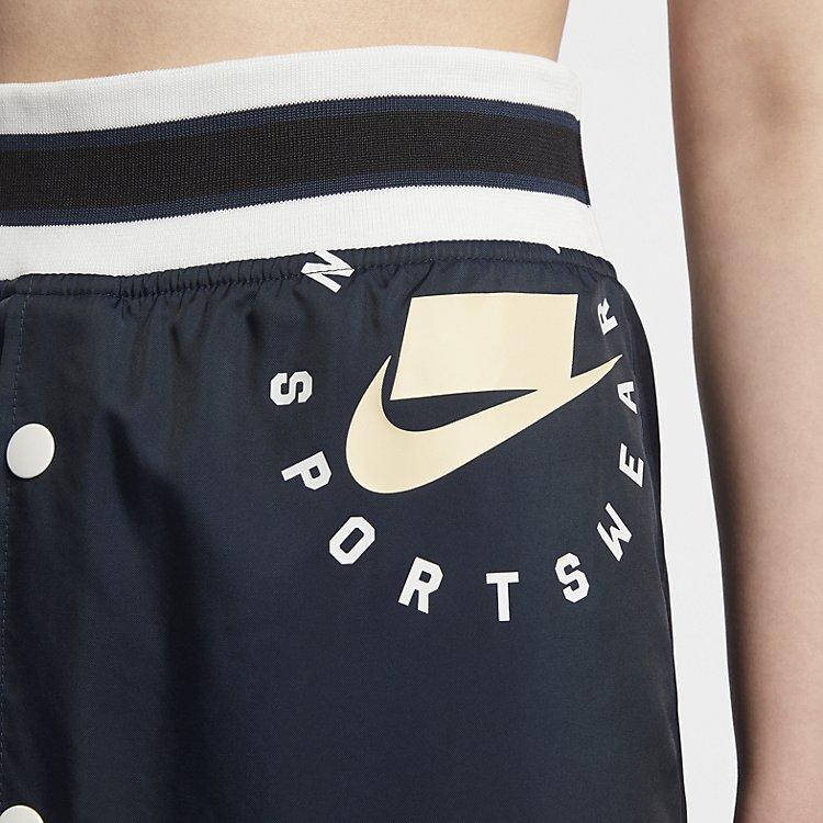 Nike Дышащая спортивная повседневная юбка с женским низом с буквенным принтом, темно-синяя AR2945-451