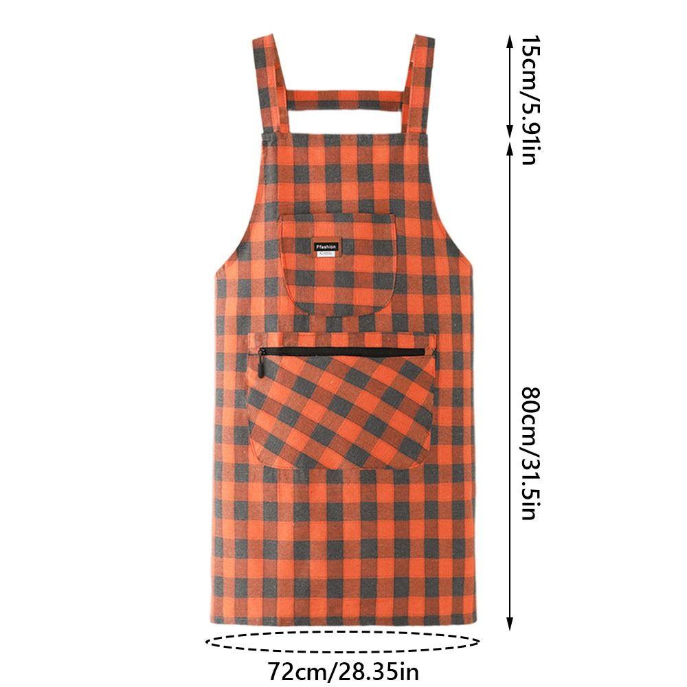 Anti Dirty Chef Work Apron Checkered Print Cooking Aprons Kitchen Aprons  Household Cleaning