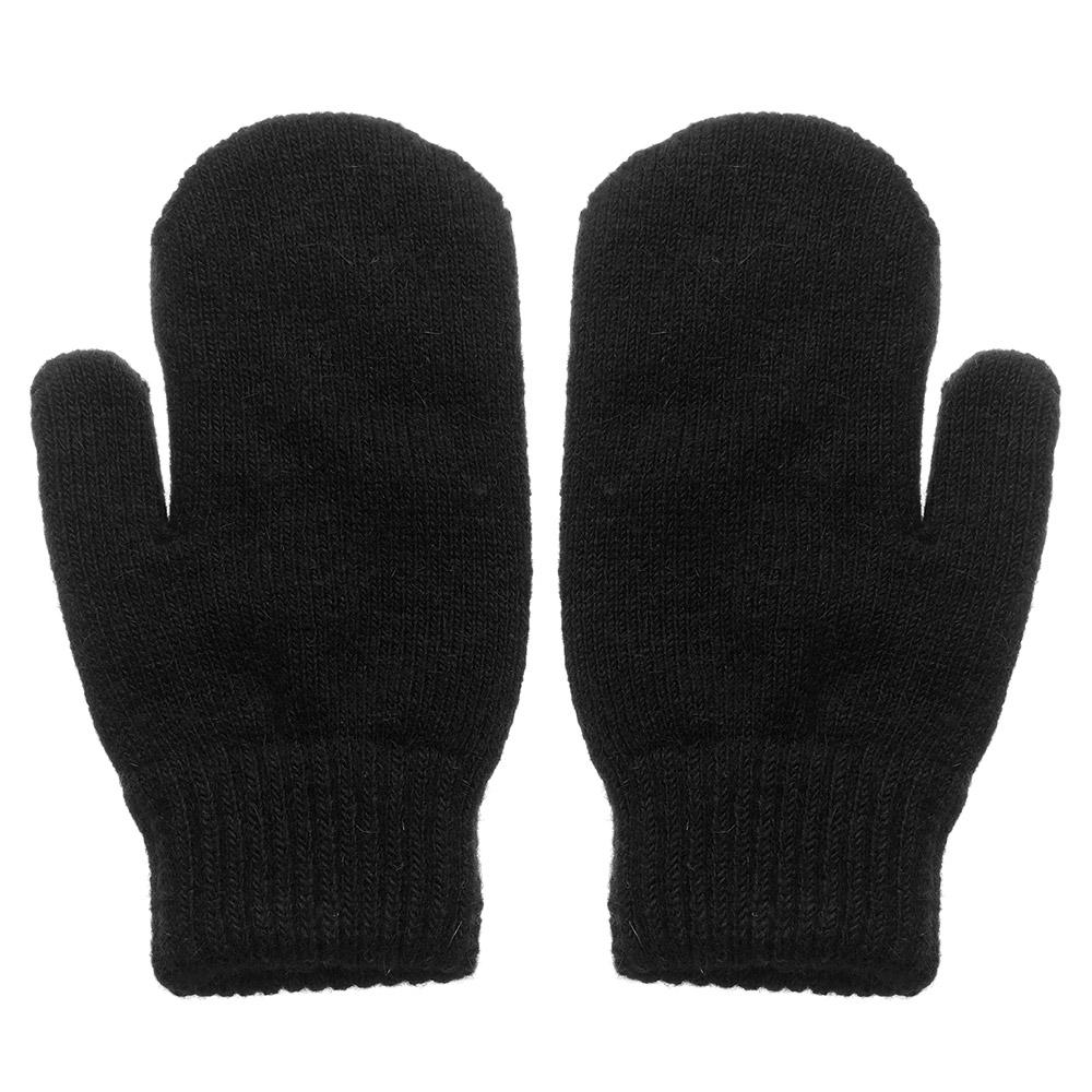 Двухслойные перчатки из кроличьей шерсти, женские зимние корейские однотонные зимние женские перчатки на все пальцы, варежки для девочек