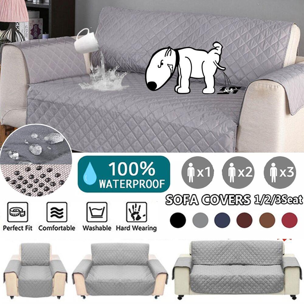 Solid Color Sofa Cover Armchair Cushion Non-slip Pet Chair Cover Wear-resistant Waterproof Household Protective Cover Removable Sofa Cover 1/2/3 Seat