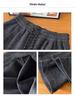 Petite Fleece-Lined Slimming Straight-Leg Pants for Women - Autumn/Winter Elastic Waist Casual Versatile Style