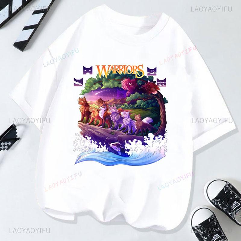 Warriors Shirt Creativity Tee Warriors Cats Cheap Polyester Short Sleeve Graphic T Shirts Unisex Unisex Birthdays Gift Clothing