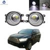 2 Pieces Car Fog Light LED Angel Eye DRL Daytime Running Lamp H11 12V High Bright For Toyota Highlander 2008 2009 2010 2011